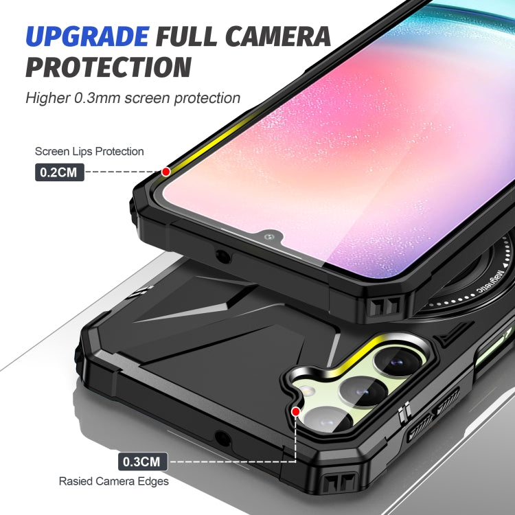 For Samsung Galaxy A14 4G/5G MagSafe Magnetic Shockproof Phone Case with Ring Holder(Black) - Galaxy Phone Cases by PMC TechLife | Online Shopping South Africa | PMC TechLife