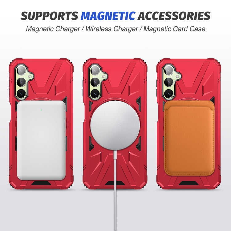 For Samsung Galaxy A14 4G/5G MagSafe Magnetic Shockproof Phone Case with Ring Holder(Red) - Galaxy Phone Cases by PMC TechLife | Online Shopping South Africa | PMC TechLife