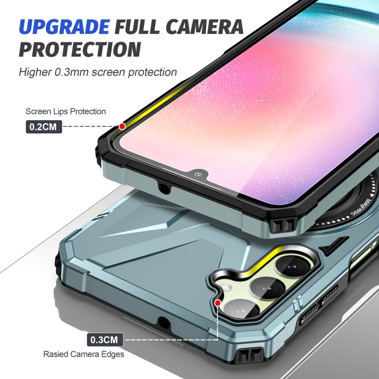 For Samsung Galaxy A24 5G MagSafe Magnetic Shockproof Phone Case with Ring Holder(Green) - free shipping - PMC TechLife - Order now!