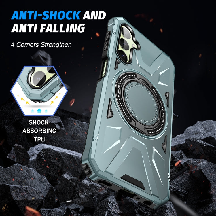 For Samsung Galaxy A24 5G MagSafe Magnetic Shockproof Phone Case with Ring Holder(Green) - free shipping - PMC TechLife - Order now!