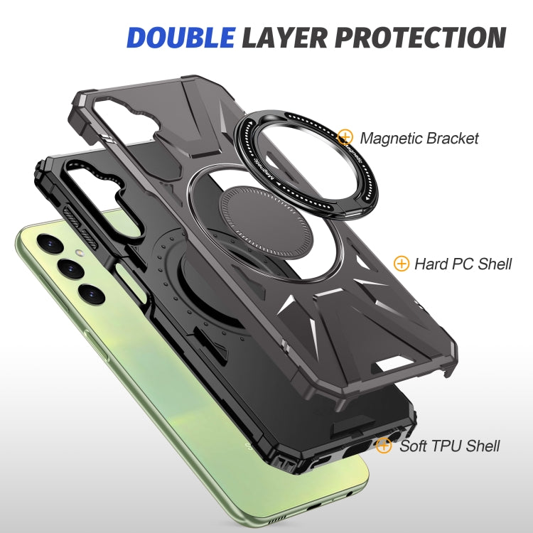 For Samsung Galaxy A24 5G MagSafe Magnetic Shockproof Phone Case with Ring Holder(Dark Grey) - Galaxy Phone Cases by PMC TechLife | Online Shopping South Africa | PMC TechLife