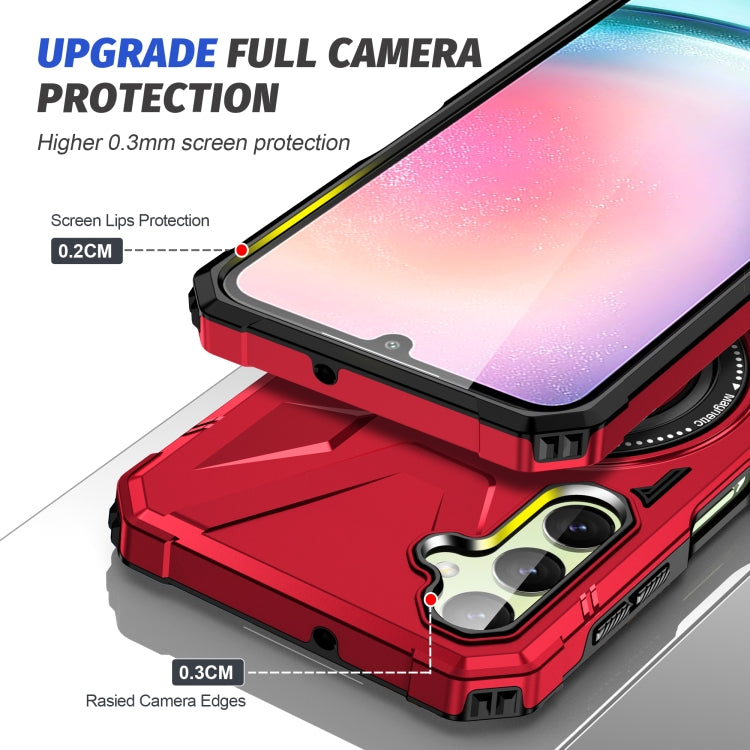 For Samsung Galaxy A54 5G MagSafe Magnetic Shockproof Phone Case with Ring Holder(Red) - Galaxy Phone Cases by PMC TechLife | Online Shopping South Africa | PMC TechLife