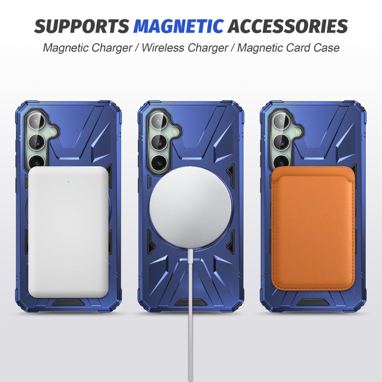 For Samsung Galaxy A15 MagSafe Magnetic Shockproof Phone Case with Ring Holder(Navy Blue) - Galaxy Phone Cases by PMC Jewellery | Online Shopping South Africa | PMC Jewellery