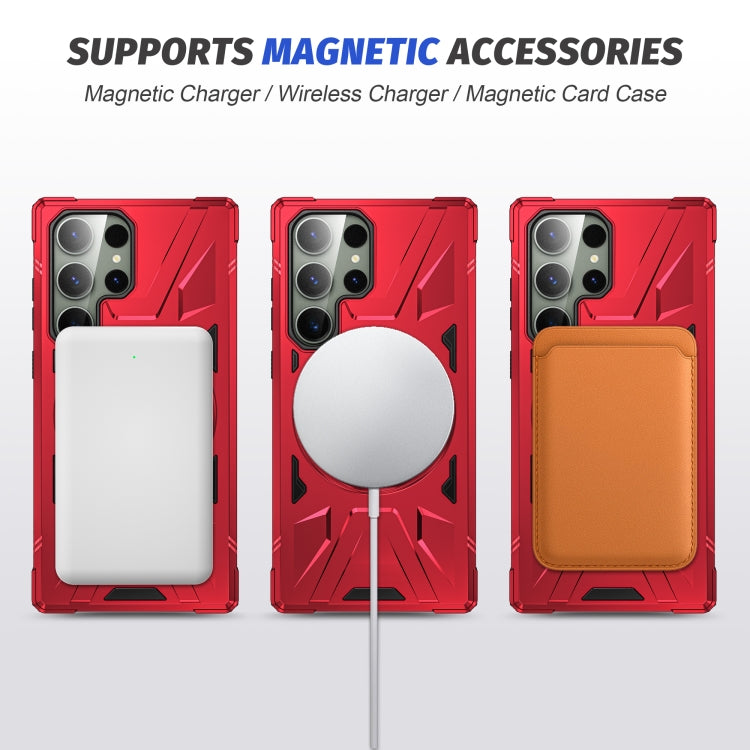 For Samsung Galaxy S24 Ultra 5G MagSafe Magnetic Shockproof Phone Case with Ring Holder(Red) - Galaxy S24 Ultra 5G Cases by PMC TechLife | Online Shopping South Africa | PMC TechLife