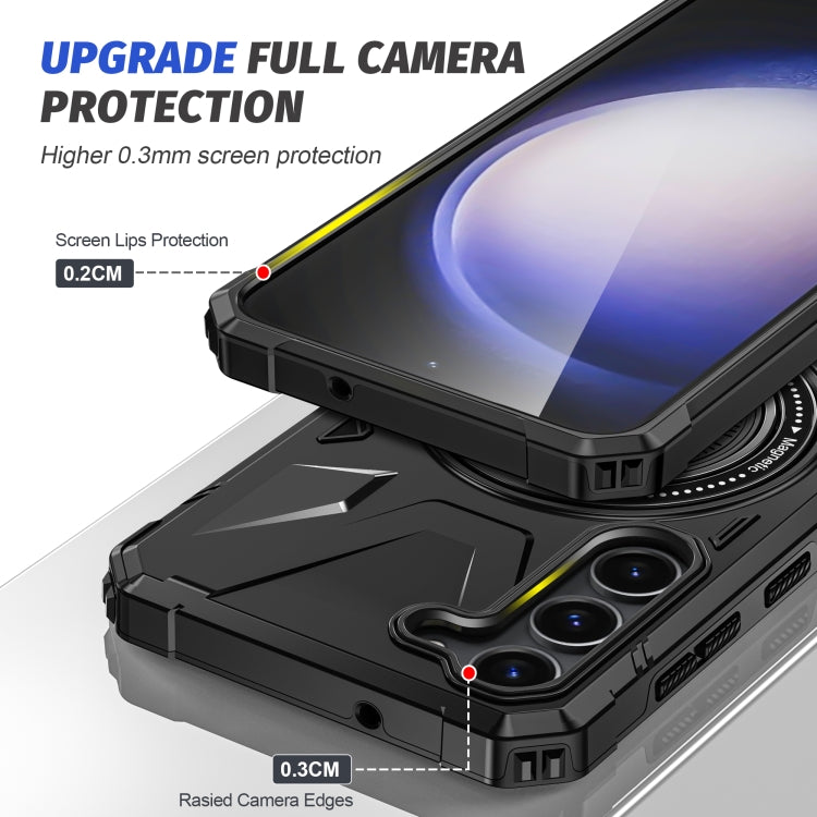 For Samsung Galaxy S24 5G MagSafe Magnetic Shockproof Phone Case with Ring Holder(Black) - Galaxy S24 5G Cases by PMC TechLife | Online Shopping South Africa | PMC TechLife