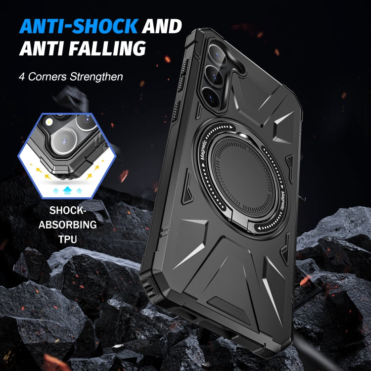 For Samsung Galaxy S24 5G MagSafe Magnetic Shockproof Phone Case with Ring Holder(Black) - Galaxy S24 5G Cases by PMC TechLife | Online Shopping South Africa | PMC TechLife