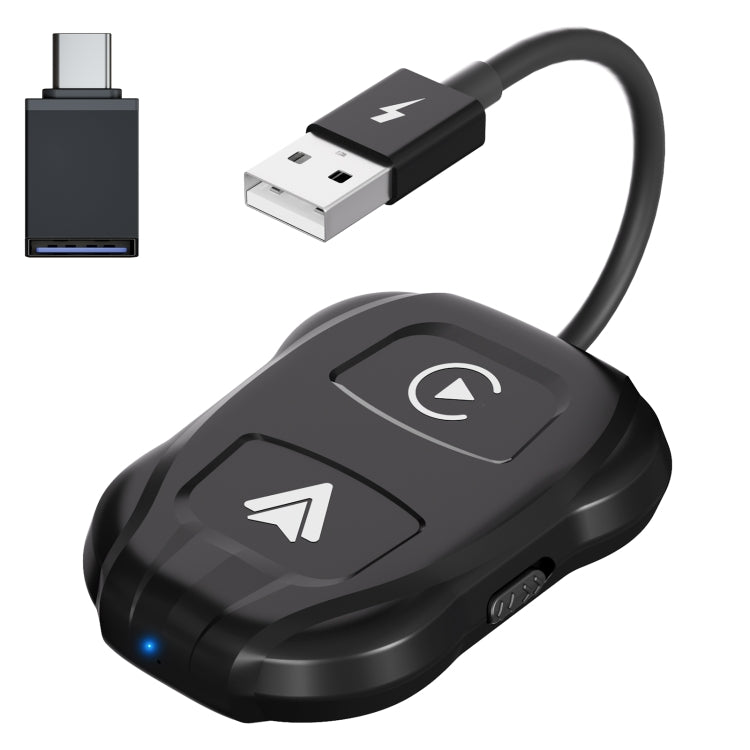 THT-020-9 USB + USB-C / Type-C Wired to Wireless Carplay / Android Auto Adapter(Black) - Bluetooth Adapters by PMC TechLife | Online Shopping South Africa | PMC TechLife | Buy Now Pay Later Mobicred