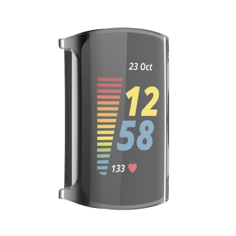 For Fitbit Charge 6 / 5 Full Coverage TPU Electroplated Watch Protective Case(Transparent White) - Watch Cases by PMC TechLife | Online Shopping South Africa | PMC TechLife