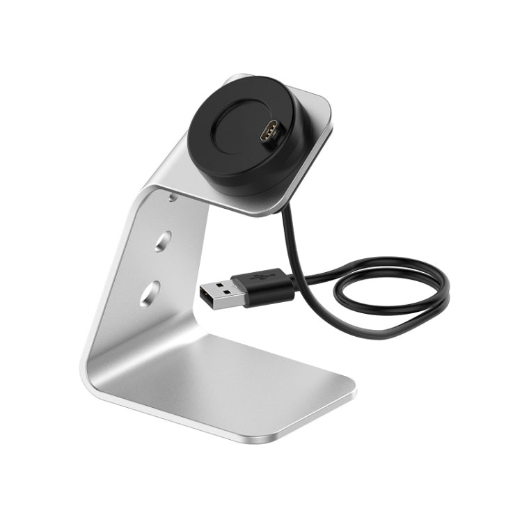For Venu3 / Venu3S / Vivoactive 5 Portable Metal Charger Holder with Data Function, Right Interface(Silver) - Charger by PMC TechLife | Online Shopping South Africa | PMC TechLife