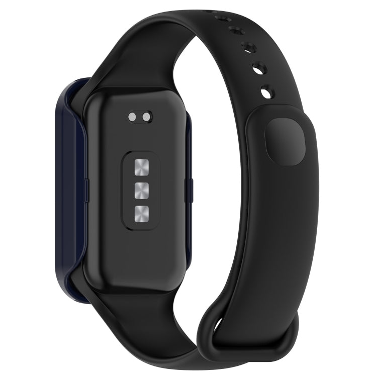 For Xiaomi Smart Band 8 Active / Redmi Band 2 PC + Tempered Film Integrated Watch Protective Case(Ink Blue) - Watch Cases by PMC TechLife | Online Shopping South Africa | PMC TechLife