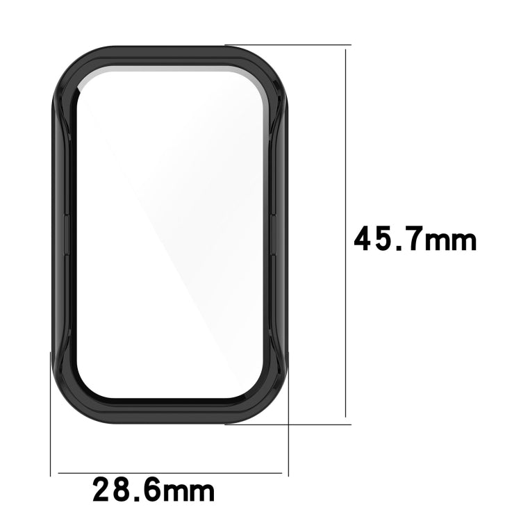 For Xiaomi Smart Band 8 Active / Redmi Band 2 PC + Tempered Film Integrated Watch Protective Case(Ivory White) - Watch Cases by PMC TechLife | Online Shopping South Africa | PMC TechLife