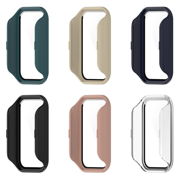 For Xiaomi Smart Band 8 Active / Redmi Band 2 PC + Tempered Film Integrated Watch Protective Case(Black) - Watch Cases by PMC TechLife | Online Shopping South Africa | PMC TechLife