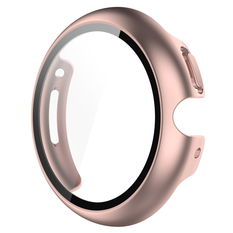 For Google Pixel Watch 2 PC + Tempered Film Integrated Watch Protective Case(Rose Gold) - Watch Cases by PMC TechLife | Online Shopping South Africa | PMC TechLife