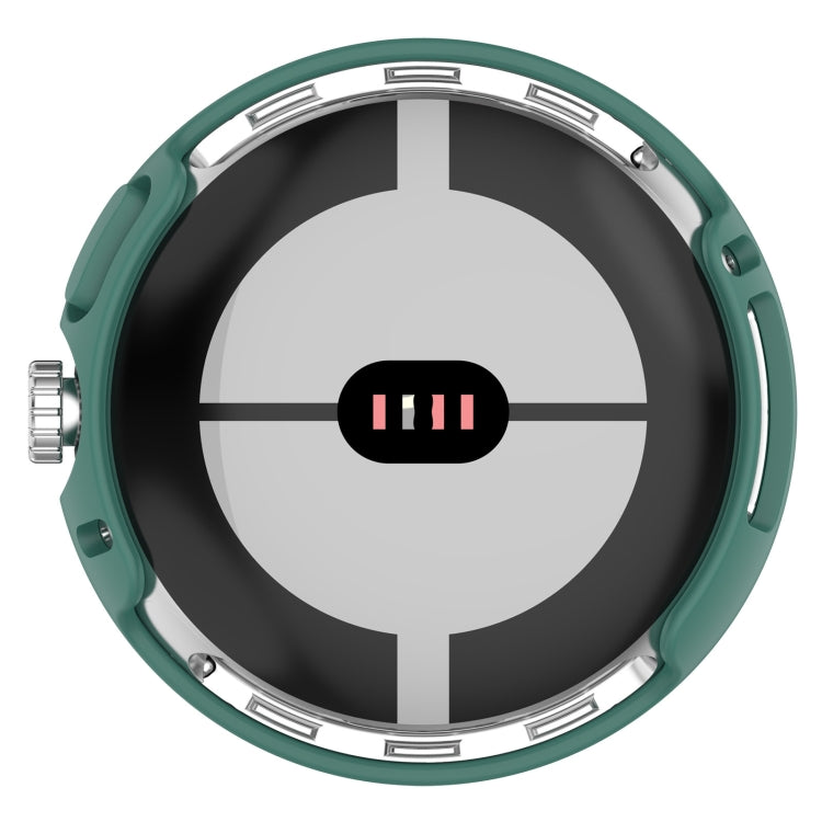 For Google Pixel Watch 2 Half Pack Hollow PC Watch Protective Case(Cyan) - Watch Cases by PMC TechLife | Online Shopping South Africa | PMC TechLife