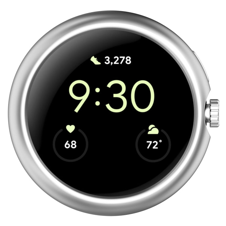 For Google Pixel Watch 2 Half Pack Hollow PC Watch Protective Case(Silver) - Watch Cases by PMC TechLife | Online Shopping South Africa | PMC TechLife