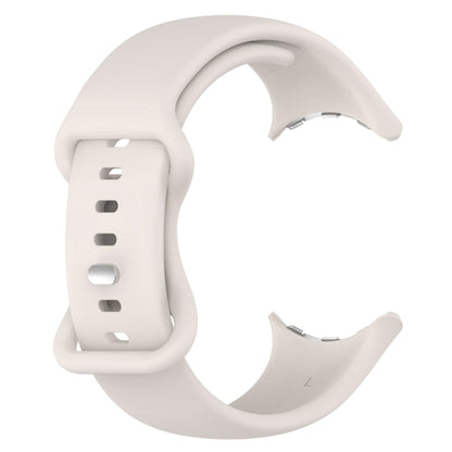 For Google Pixel Watch 2 Solid Color Silicone Watch Band, Size:S Size(Creamy White) - Watch Bands by PMC Jewellery | Online Shopping South Africa | PMC Jewellery