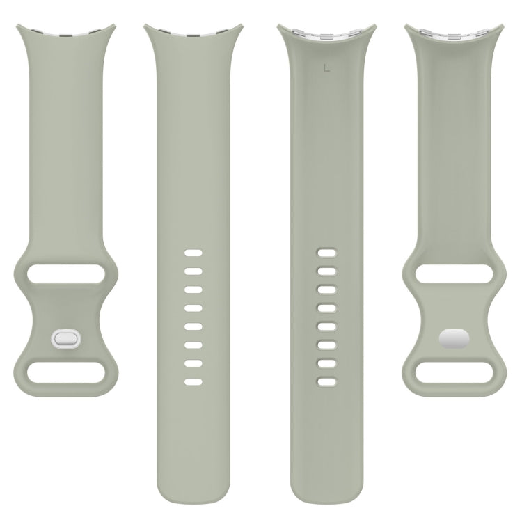For Google Pixel Watch 2 Solid Color Silicone Watch Band, Size:S Size(Grey Green) - Watch Bands by PMC TechLife | Online Shopping South Africa | PMC TechLife