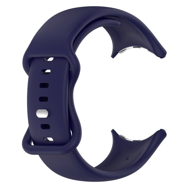 For Google Pixel Watch 2 Solid Color Silicone Watch Band, Size:S Size(Blue) - Watch Bands by PMC TechLife | Online Shopping South Africa | PMC TechLife
