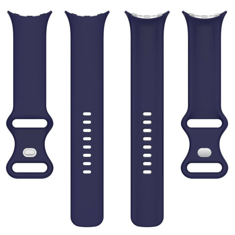 For Google Pixel Watch 2 Solid Color Silicone Watch Band, Size:S Size(Blue) - Watch Bands by PMC TechLife | Online Shopping South Africa | PMC TechLife