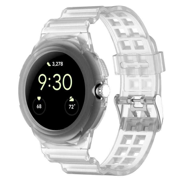For Google Pixel Watch 2 Integrated Fully Enclosed Silicone Watch Band(Transparent) - Watch Bands by PMC TechLife | Online Shopping South Africa | PMC TechLife