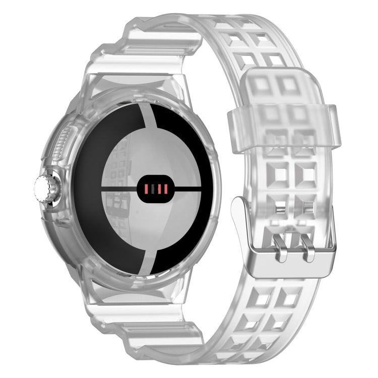 For Google Pixel Watch 2 Integrated Fully Enclosed Silicone Watch Band(Transparent) - Watch Bands by PMC TechLife | Online Shopping South Africa | PMC TechLife
