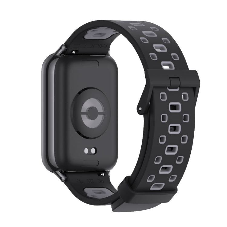 For Xiaomi Mi Band 8 Pro Mijobs Square Hole Breathable Silicone Watch Band(Black Grey) - Watch Bands by MIJOBS | Online Shopping South Africa | PMC Jewellery