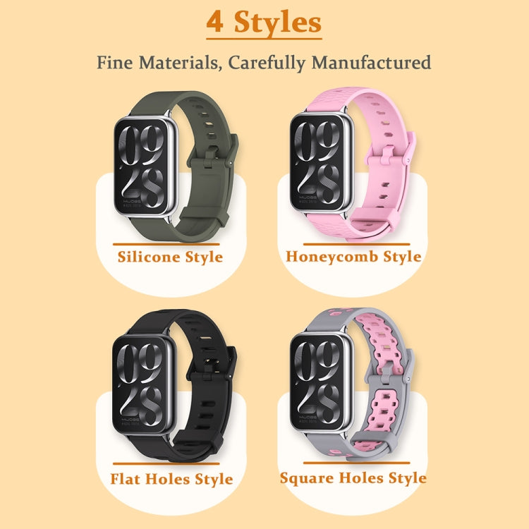 For Xiaomi Mi Band 8 Pro Mijobs Honeycomb Texture Silicone Watch Band(Midnight Blue Black) - Watch Bands by MIJOBS | Online Shopping South Africa | PMC TechLife