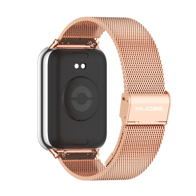 For Xiaomi Mi Band 8 Pro Mijobs Milan Buckle Stainless Steel Watch Band(Rose Gold) - Watch Bands by MIJOBS | Online Shopping South Africa | PMC Jewellery