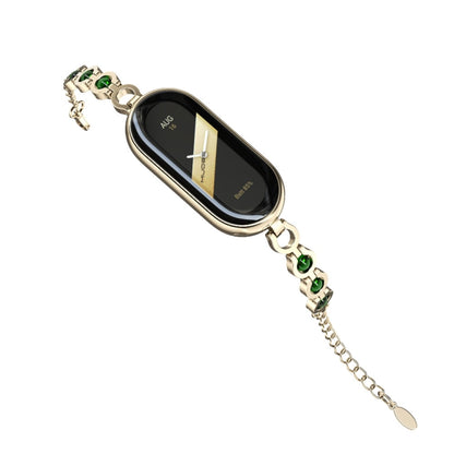 For Xiaomi Mi Band 8 Mijobs Mermaid Beauty Bracelet Watch Band(Light Gold Green) - Watch Bands by MIJOBS | Online Shopping South Africa | PMC Jewellery