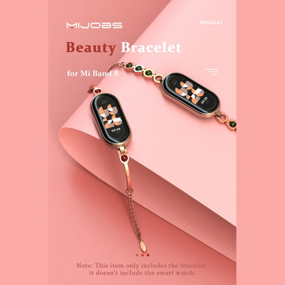 For Xiaomi Mi Band 8 Mijobs Mermaid Beauty Bracelet Watch Band(Light Gold Green) - Watch Bands by MIJOBS | Online Shopping South Africa | PMC Jewellery