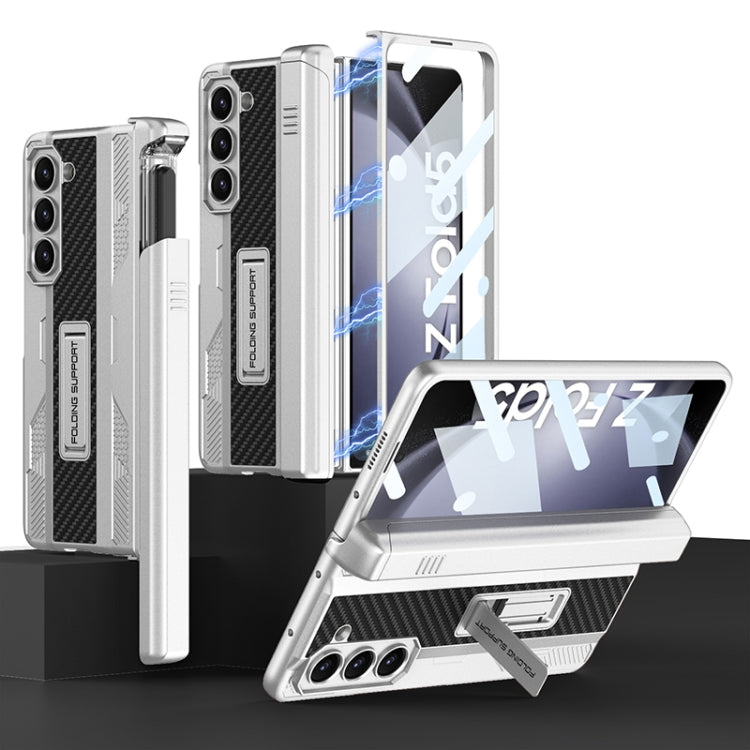For Samsung Galaxy Z Fold5 GKK Integrated Folding Mech Shell PC Phone Case with Slide Pen Box(Silver) - free shipping - PMC TechLife - Order now!