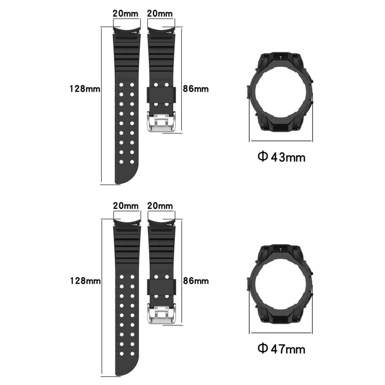For Samsung Galaxy Watch 6 40mm Armor Silicone Watch Band + Watch Case Set(Black) - Watch Bands by PMC TechLife | Online Shopping South Africa | PMC TechLife | Buy Now Pay Later Mobicred