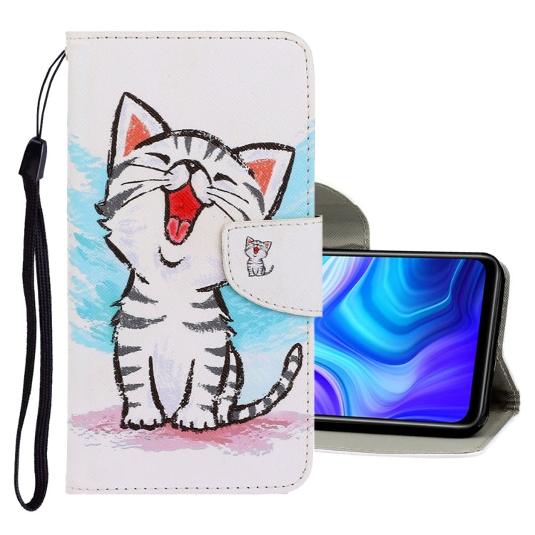 For Xiaomi Redmi 9A 3D Colored Drawing Horizontal Flip PU Leather Case with Holder & Card Slots & Wallet(Red Mouth Cat) - Xiaomi Cases by PMC Jewellery | Online Shopping South Africa | PMC Jewellery