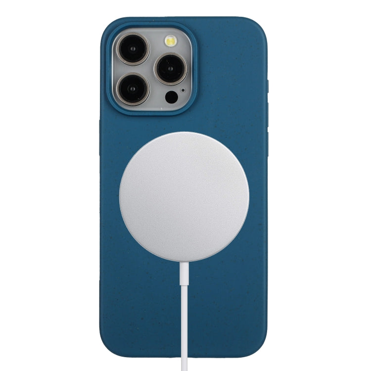 For iPhone 13 Pro Wheat MagSafe Magnetic Straw Material + TPU Phone Case(Blue) - iPhone 13 Pro Cases by PMC TechLife | Online Shopping South Africa | PMC TechLife | Buy Now Pay Later Mobicred