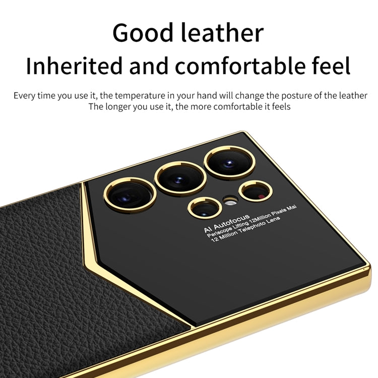 For Samsung Galaxy S24 Ultra 5G GKK Plating Soft TPU + Leather Full Coverage Phone Case without Pen(Black) - Galaxy S24 Ultra 5G Cases by GKK | Online Shopping South Africa | PMC Jewellery | Buy Now Pay Later Mobicred