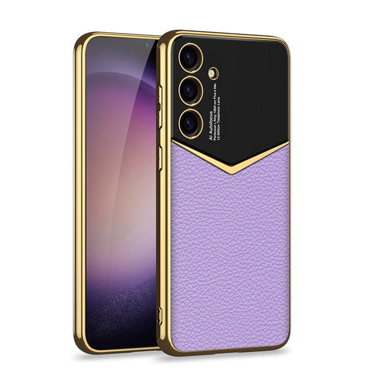 For Samsung Galaxy S24 5G GKK Plating Soft TPU + Leather Full Coverage Phone Case without Pen(Purple) - Galaxy S24 5G Cases by GKK | Online Shopping South Africa | PMC Jewellery | Buy Now Pay Later Mobicred