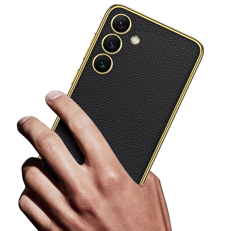 For Samsung Galaxy S24+ 5G GKK Plating TPU + Leather Full Coverage Phone Case(Carbon Fiber) - free shipping - PMC TechLife - Order now!