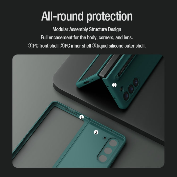 For Samsung Galaxy Z Fold5 NILLKIN Flex Pure PC + Liquid Silicone Phone Case with S Pen(Black) - Galaxy Z Fold5 Cases by NILLKIN | Online Shopping South Africa | PMC TechLife | Buy Now Pay Later Mobicred