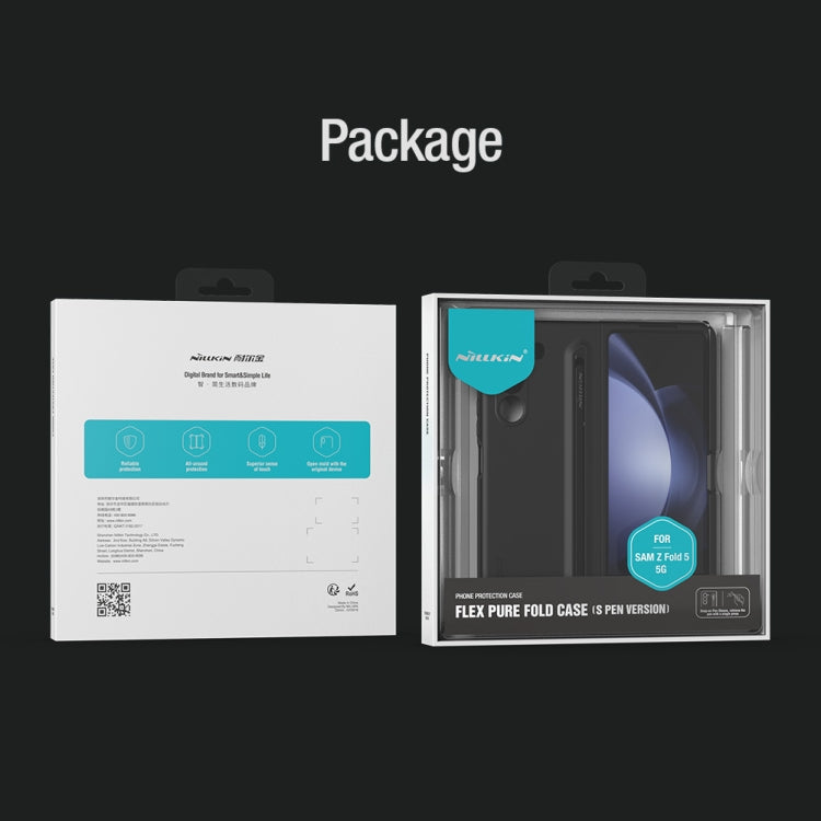 For Samsung Galaxy Z Fold5 NILLKIN Flex Pure PC + Liquid Silicone Phone Case with S Pen(Black) - Galaxy Z Fold5 Cases by NILLKIN | Online Shopping South Africa | PMC TechLife | Buy Now Pay Later Mobicred