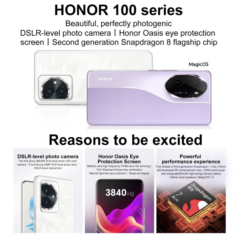 Honor 100, 12GB+256GB, Screen Fingerprint Identification, 6.7 inch MagicOS 7.2 Snapdragon 7 Gen 3 Octa Core up to 2.63GHz, Network: 5G, NFC, OTG, Support Google Play(Blue) - Honor by Huawei | Online Shopping South Africa | PMC Jewellery | Buy Now Pay Later Mobicred