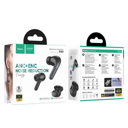 hoco EQ5 True Wireless ANC+ENC Dual Noise Reduction Bluetooth Earphone(Black) - Bluetooth Earphone by hoco | Online Shopping South Africa | PMC Jewellery | Buy Now Pay Later Mobicred