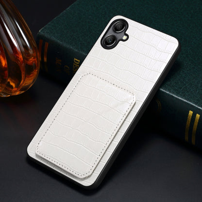 For Samsung Galaxy A51 5G Denior Imitation Crocodile Leather Back Phone Case with Holder(White) - Galaxy Phone Cases by Denior | Online Shopping South Africa | PMC Jewellery