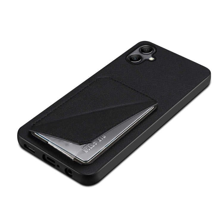 For Samsung Galaxy A24 Denior Imitation Calf Leather Back Phone Case with Holder(Black) - Galaxy Phone Cases by Denior | Online Shopping South Africa | PMC Jewellery