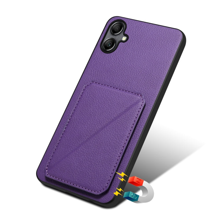 For Samsung Galaxy S23 Ultra 5G Denior Imitation Calf Leather Back Phone Case with Holder(Purple) - Galaxy S23 Ultra 5G Cases by Denior | Online Shopping South Africa | PMC Jewellery