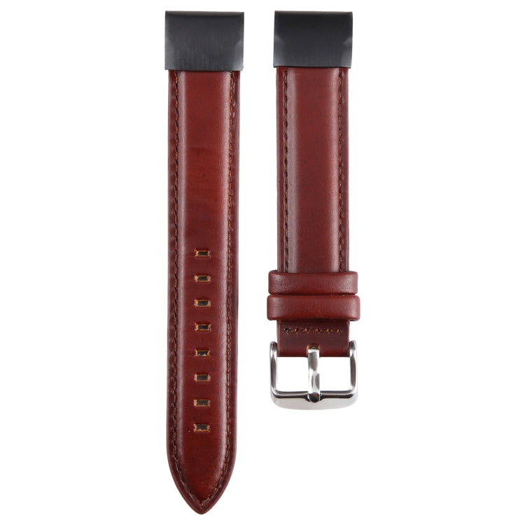 Compatible with Garmin Fenix 7X 26mm Plain Weave Genuine Leather Watch Band(Wine Red) - free shipping - PMC TechLife - Order now!
