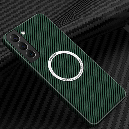 For Samsung Galaxy S24+ 5G Carbon Fiber Texture MagSafe Magnetic Phone Case(Green) - Galaxy S24+ 5G Cases by PMC Jewellery | Online Shopping South Africa | PMC Jewellery