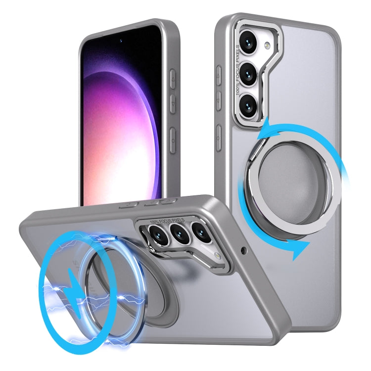 For Samsung Galaxy S24+ 5G 360-degree Rotating MagSafe Magnetic Holder Phone Case(Titanium Grey) - Galaxy S24+ 5G Cases by PMC Jewellery | Online Shopping South Africa | PMC Jewellery