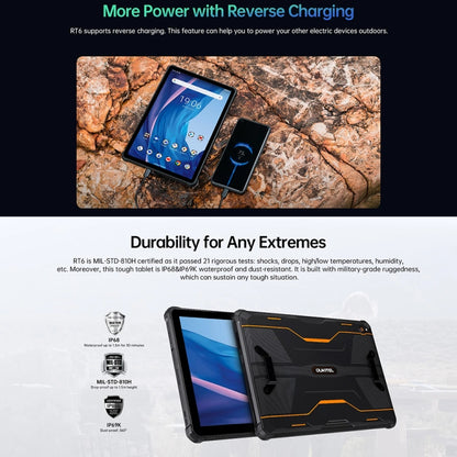 OUKITEL RT6 4G Network IP68/IP69K Rugged Tablet, 8GB+256GB, 10.1 inch Android 13 MediaTek MT8788 Octa Core Support Dual SIM, EU Plug(Orange) - Other by OUKITEL | Online Shopping South Africa | PMC Jewellery | Buy Now Pay Later Mobicred