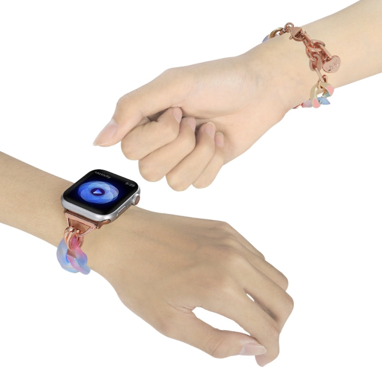 For Apple Watch SE 2023 44mm Gradient Resin Chain Watch Band(Blue) - free shipping - PMC TechLife - Order now!