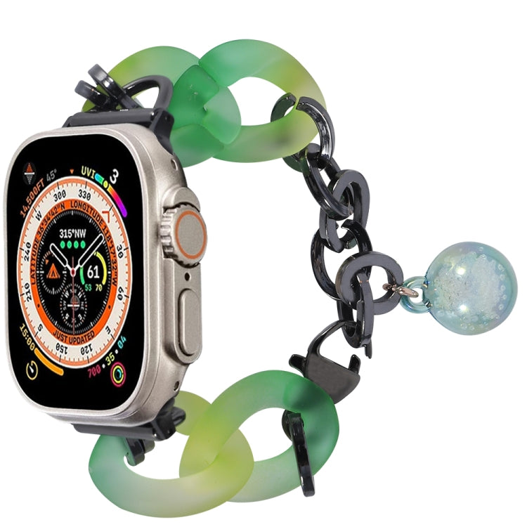For Apple Watch Ultra 2 49mm Gradient Resin Chain Watch Band(Green) - Watch Bands by PMC TechLife | Online Shopping South Africa | PMC TechLife | Buy Now Pay Later Mobicred